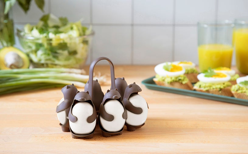 Peleg Design Egguins 3-in-1 Cook, Store and Serve Egg Holder, Penguin-Shaped